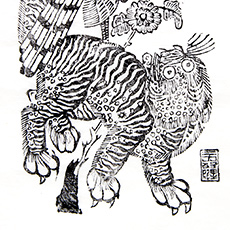 韓国の虎の版画