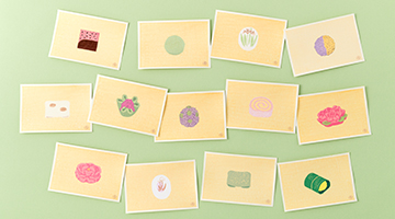 虎屋 京都ギャラリー企画展協力 木版画の和菓子ポストカード