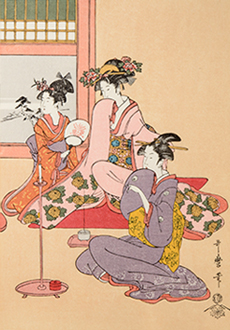 木版画復刻「喜多川歌麿 狐釣之図」原版・復刻版摺り | 木版印刷・伝統 